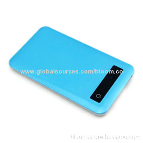 Slim USB Power Bank with 5,000mAh Capacity, Charger for iPhone and iPad, Customized Designs WelcomedNew
